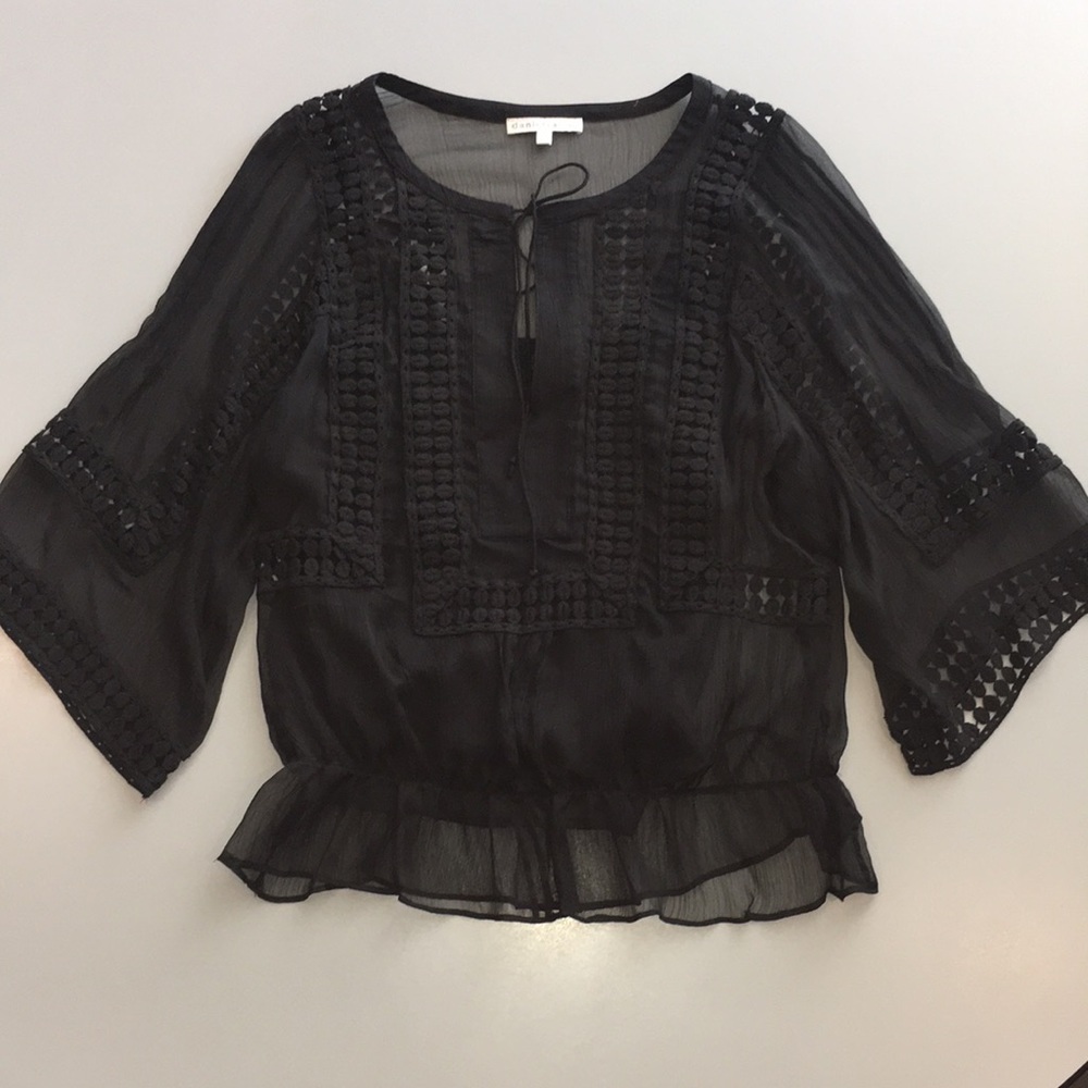 Daniel Rainn Black Trimmed Top with Camisole